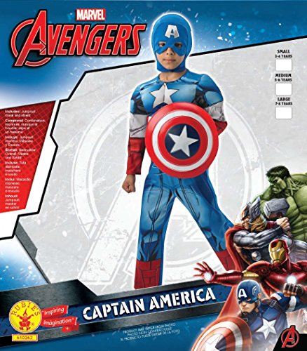 Rubie's Official Marvel Avengers Assemble Captain America Deluxe Child Fancy Dress Costume