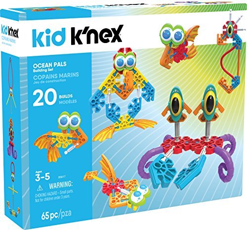 Kid K’NEX Ocean Pals Building Set for Ages 3 and Up, Preschool Educational Toy, 65 Pieces