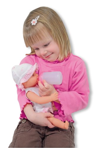 Melissa & Doug Mine to Love Annie 30 centimetre Drink and Wet Poseable Baby Doll With Potty, Bottle, Pacifier, Nappy, Dress